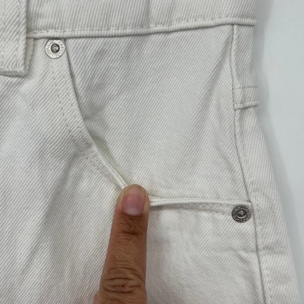 Rolla's High Rise Wide Leg Old Mate Vintage White 100% Cotton Jeans Women's 29 - Picture 6 of 15